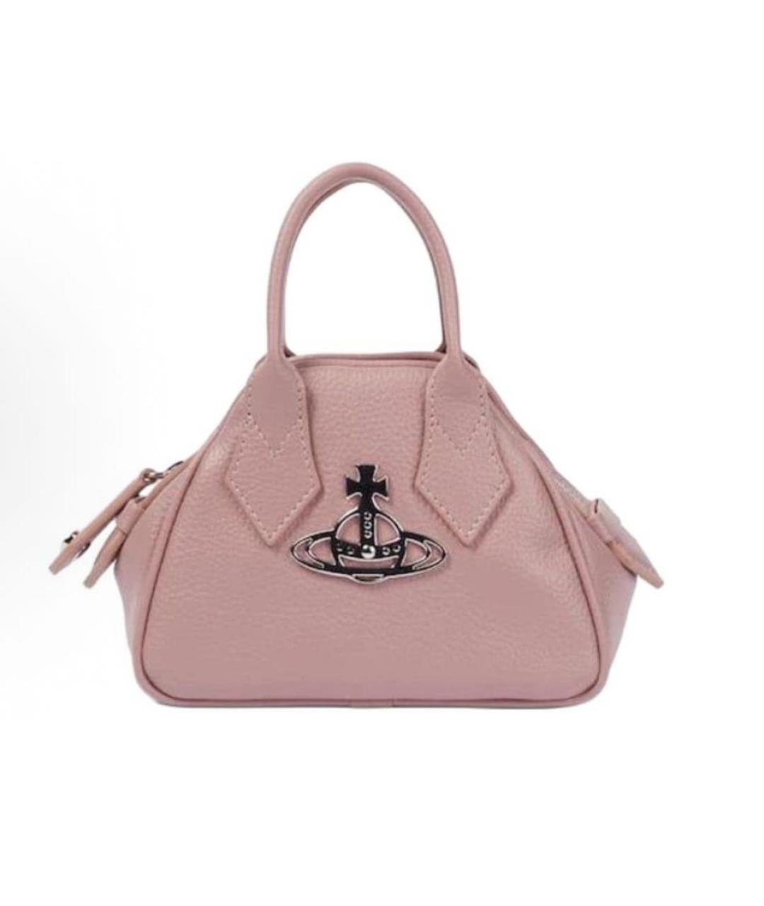 VIVIENNE WESTWOOD Розовая кожаная сумка с короткими ручками, фото 4