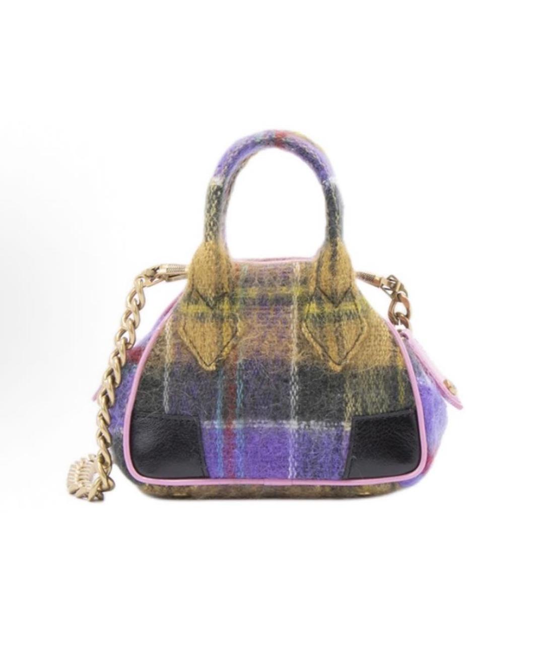 VIVIENNE WESTWOOD Мульти шерстяная сумка с короткими ручками, фото 3