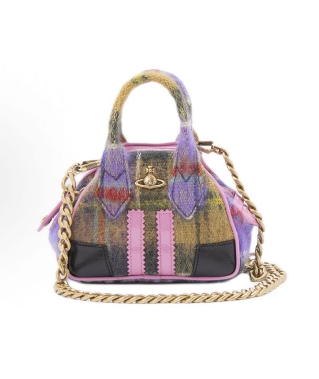 VIVIENNE WESTWOOD Мульти шерстяная сумка с короткими ручками, фото 7