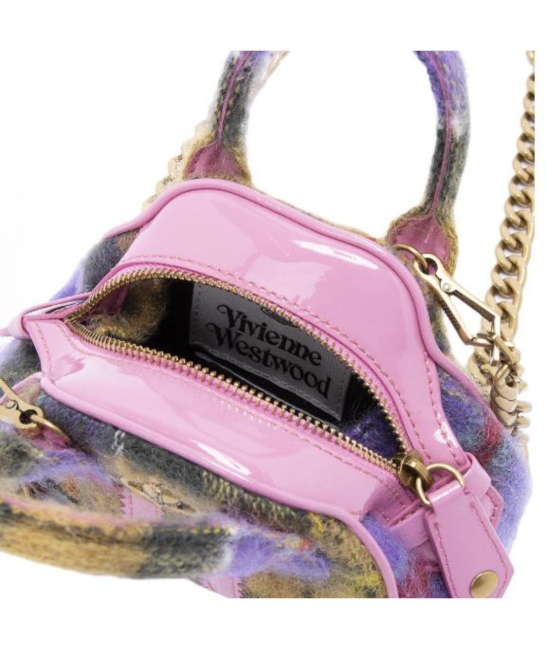 VIVIENNE WESTWOOD Мульти шерстяная сумка с короткими ручками, фото 4