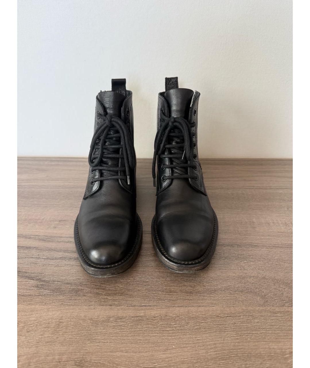 SAINT LAURENT Черные кожаные ботинки, фото 3