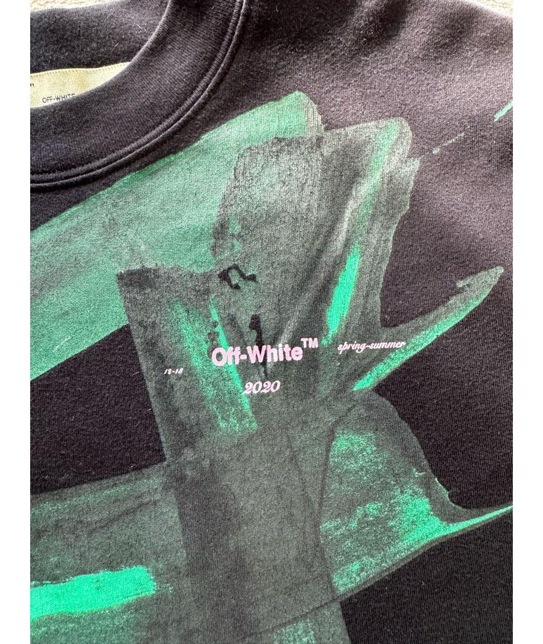 OFF-WHITE Черная хлопковая футболка, фото 4