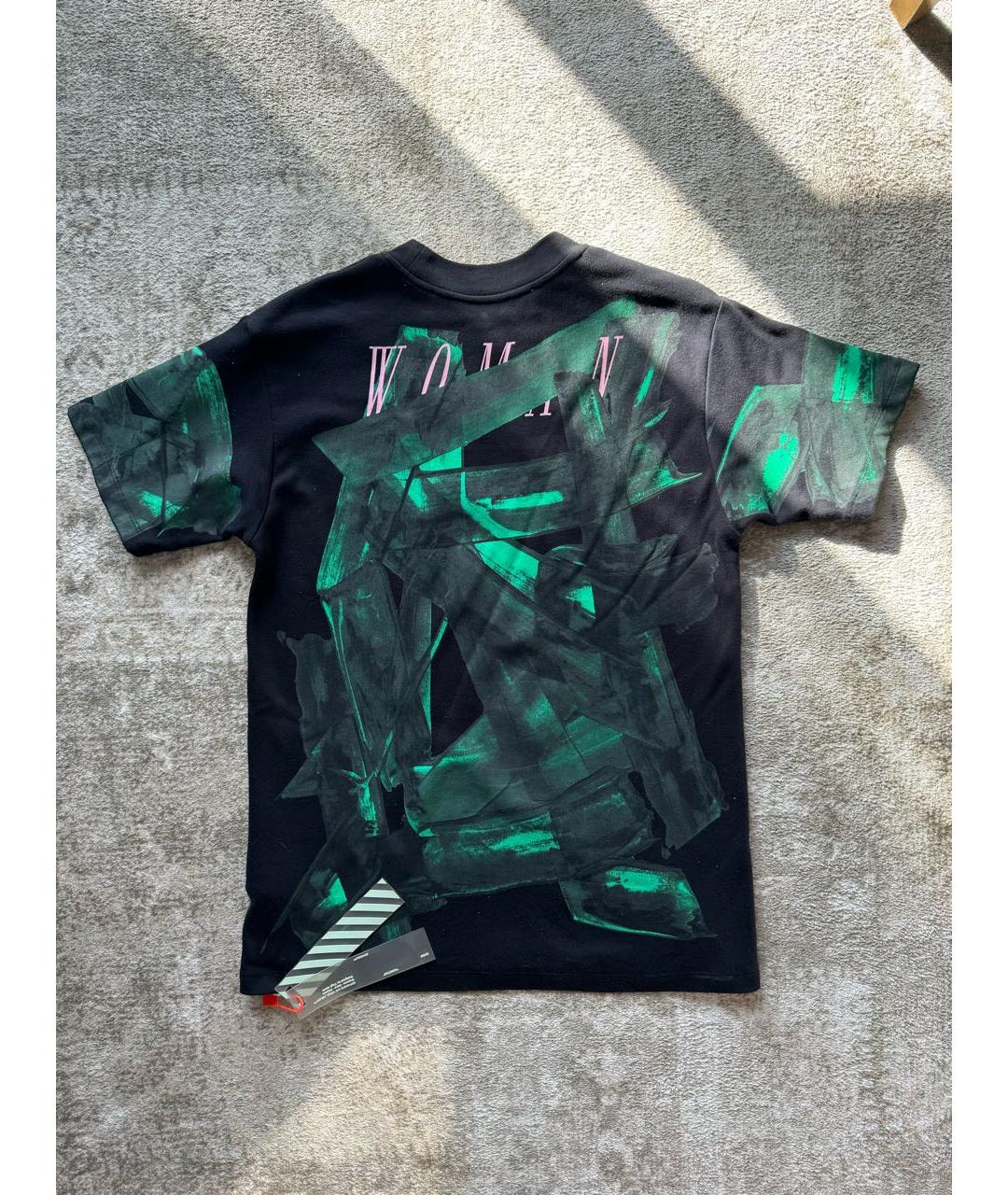 OFF-WHITE Черная хлопковая футболка, фото 2