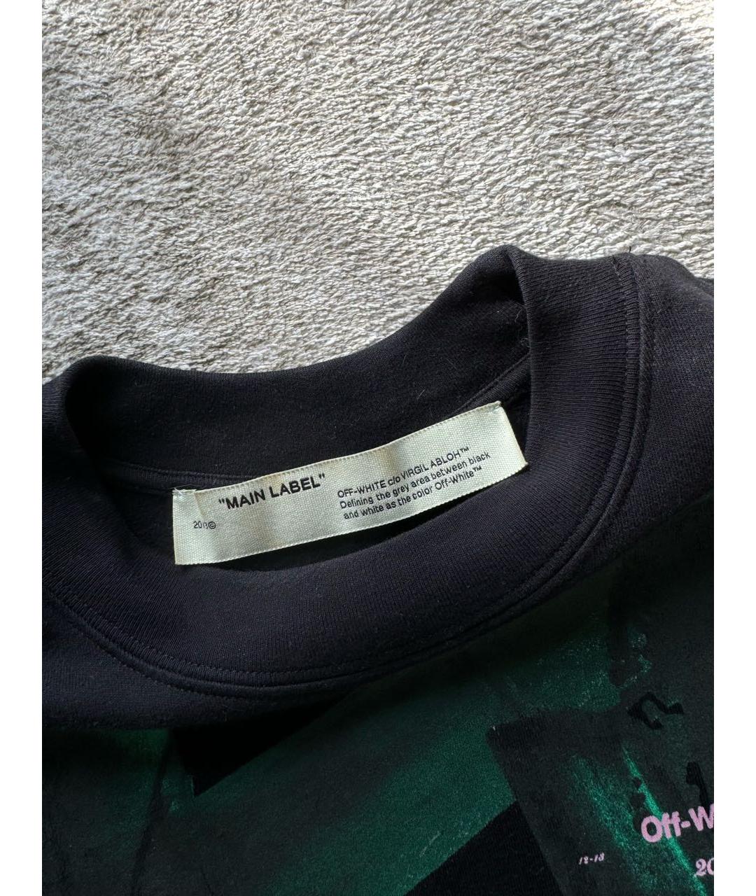 OFF-WHITE Черная хлопковая футболка, фото 3