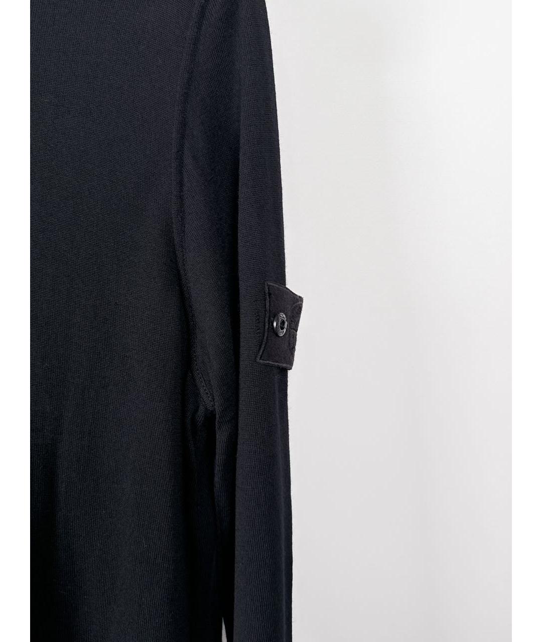 STONE ISLAND Черная шерстяная водолазка, фото 4