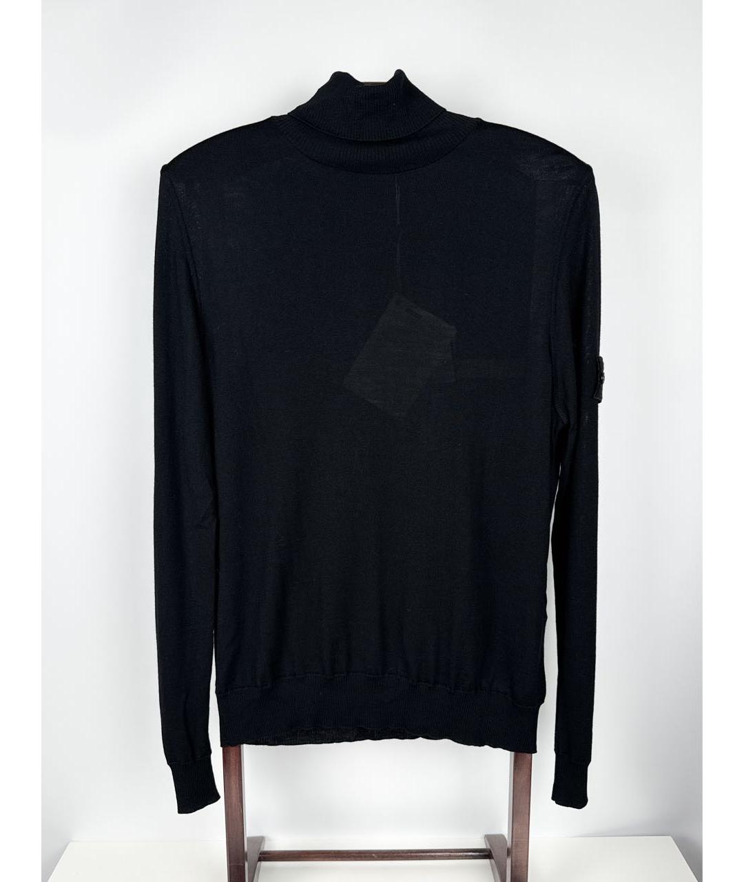 STONE ISLAND Черная шерстяная водолазка, фото 8