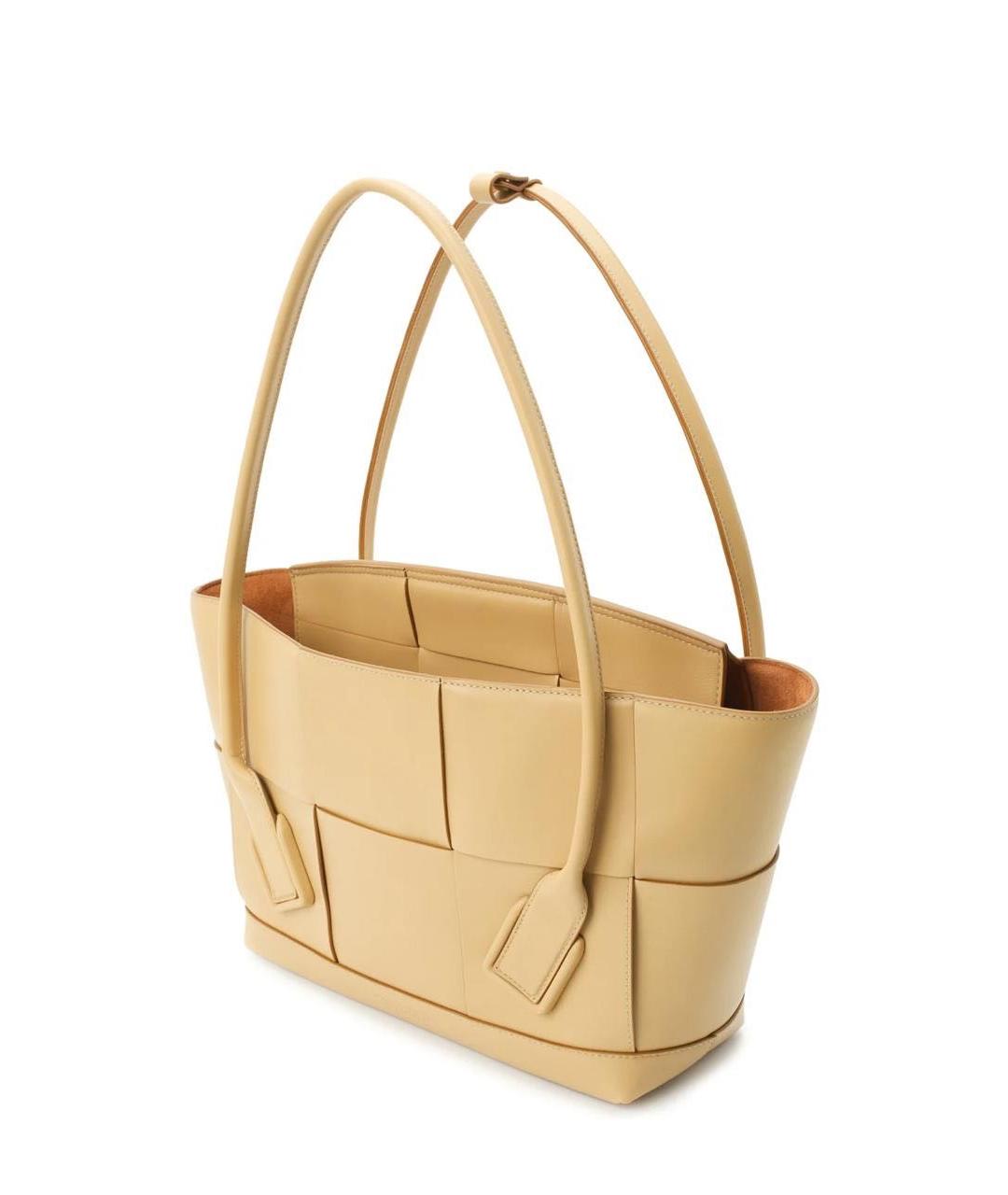 BOTTEGA VENETA Бежевая кожаная сумка через плечо, фото 8