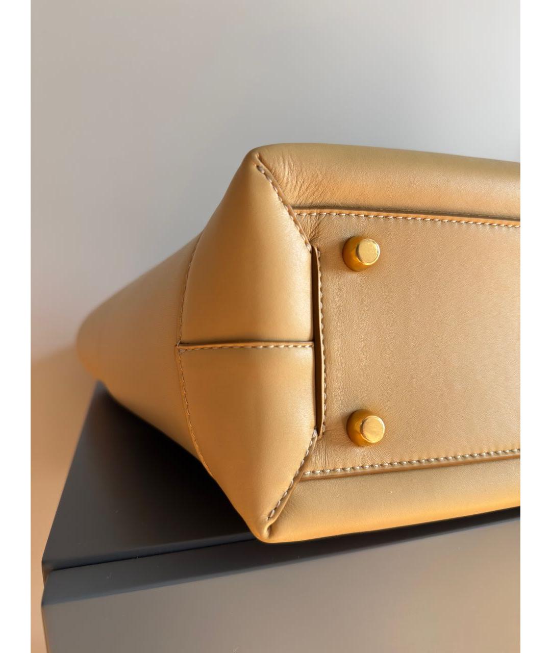 BOTTEGA VENETA Бежевая кожаная сумка через плечо, фото 2