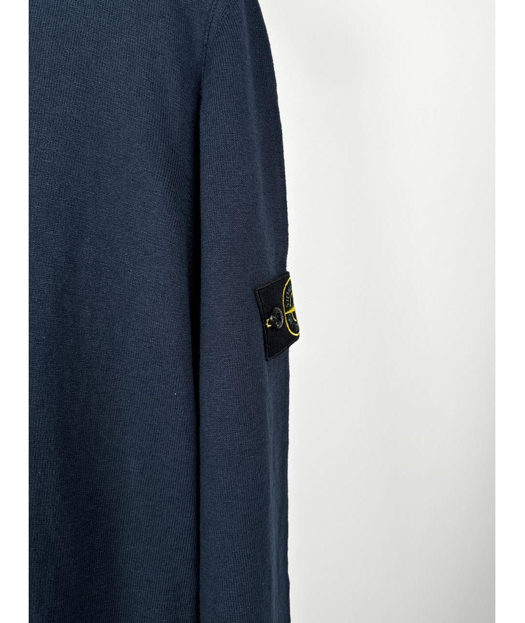 STONE ISLAND Темно-синий хлопковый джемпер / свитер, фото 4
