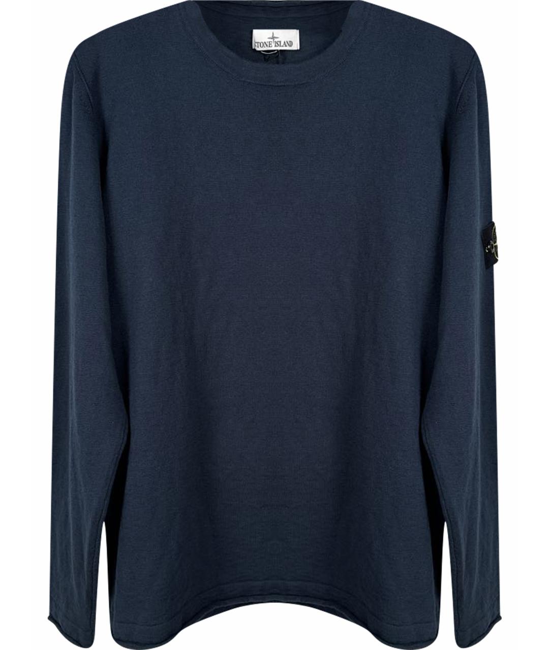 STONE ISLAND Темно-синий хлопковый джемпер / свитер, фото 1