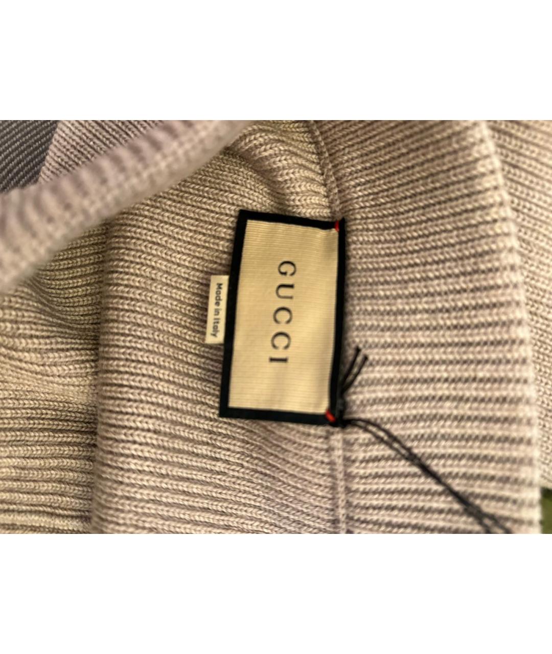 GUCCI Серые шерстяные повседневные брюки, фото 4