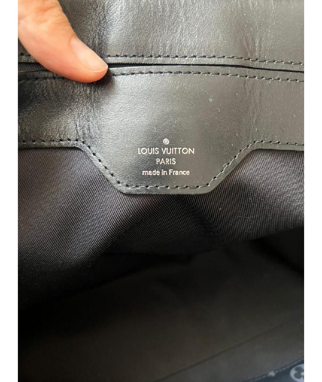 LOUIS VUITTON Черная кожаная сумка через плечо, фото 9