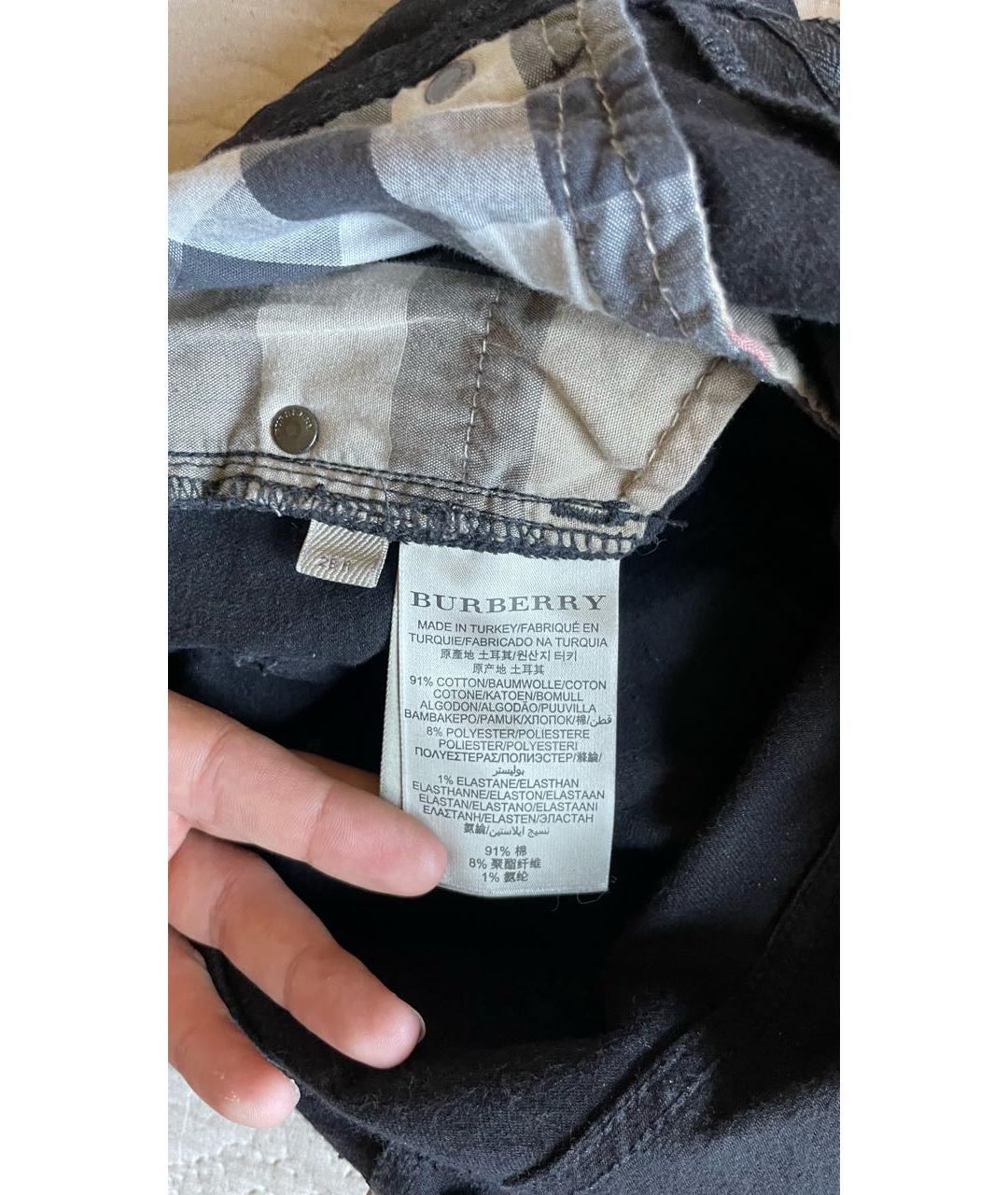BURBERRY Черные хлопко-полиэстеровые прямые джинсы, фото 3