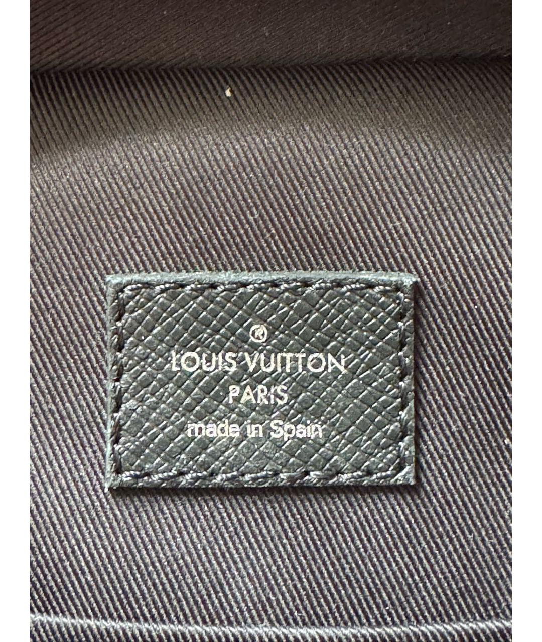 LOUIS VUITTON Черная кожаная сумка на плечо, фото 5