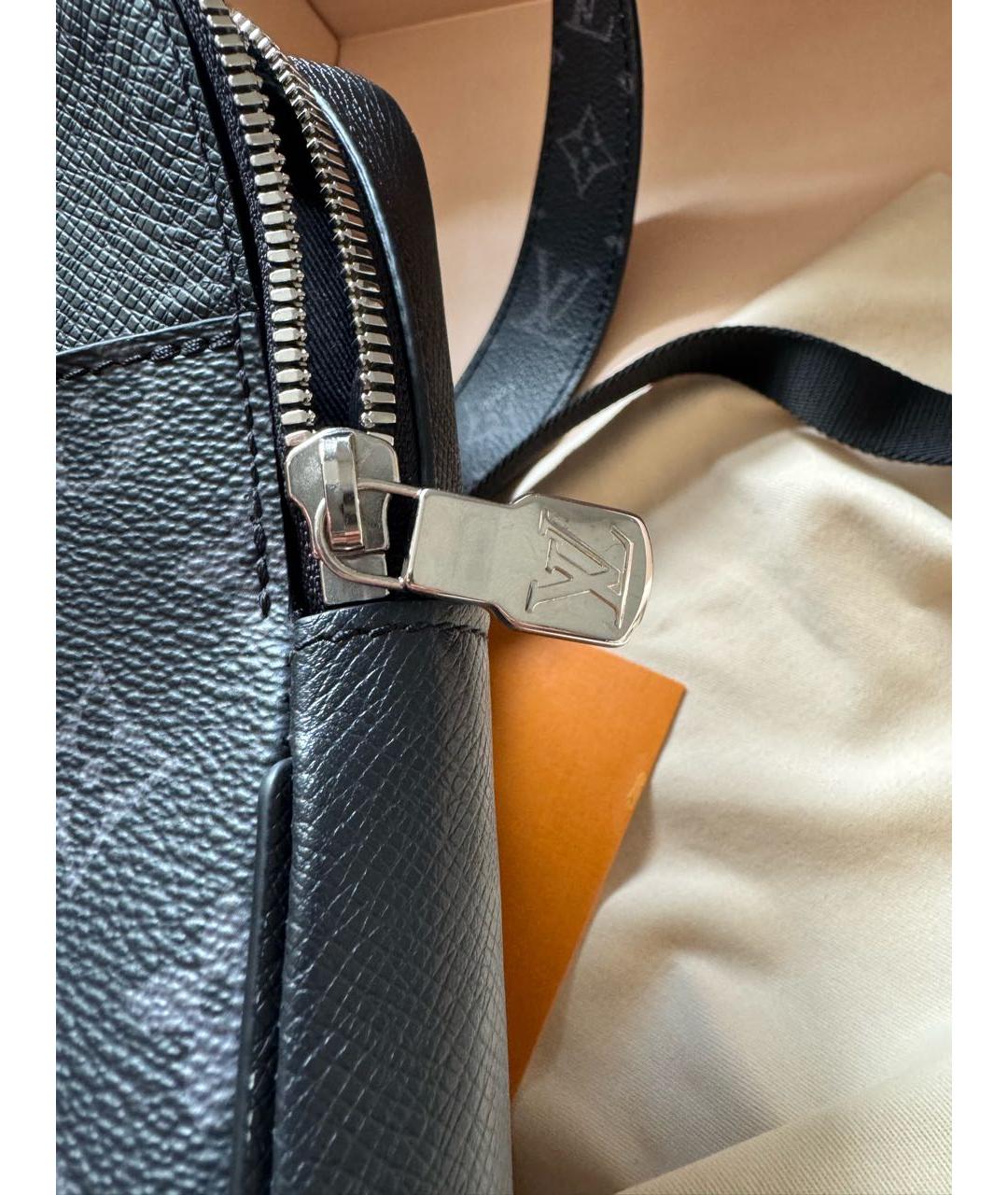 LOUIS VUITTON Черная кожаная сумка на плечо, фото 4