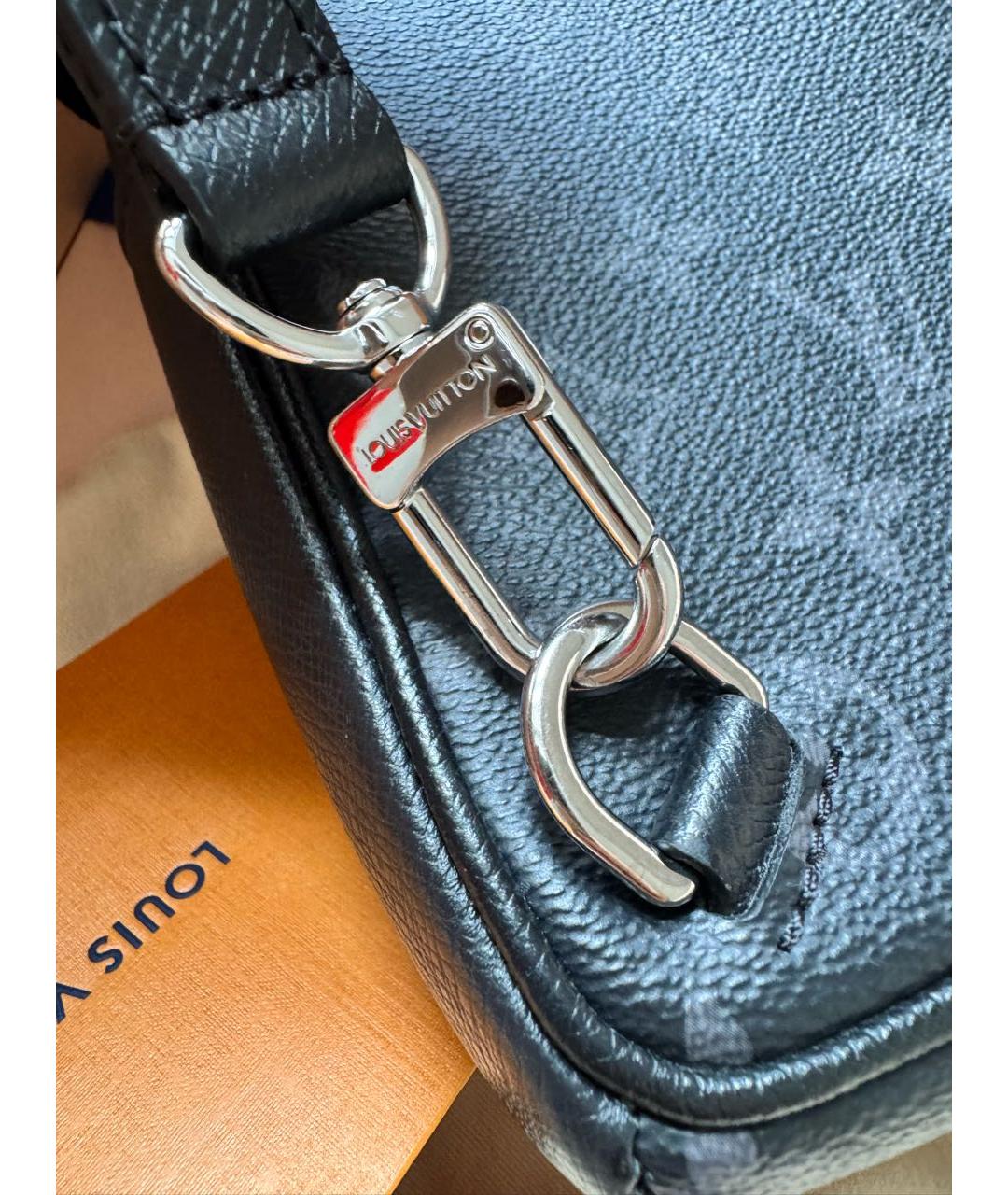 LOUIS VUITTON Черная кожаная сумка на плечо, фото 7