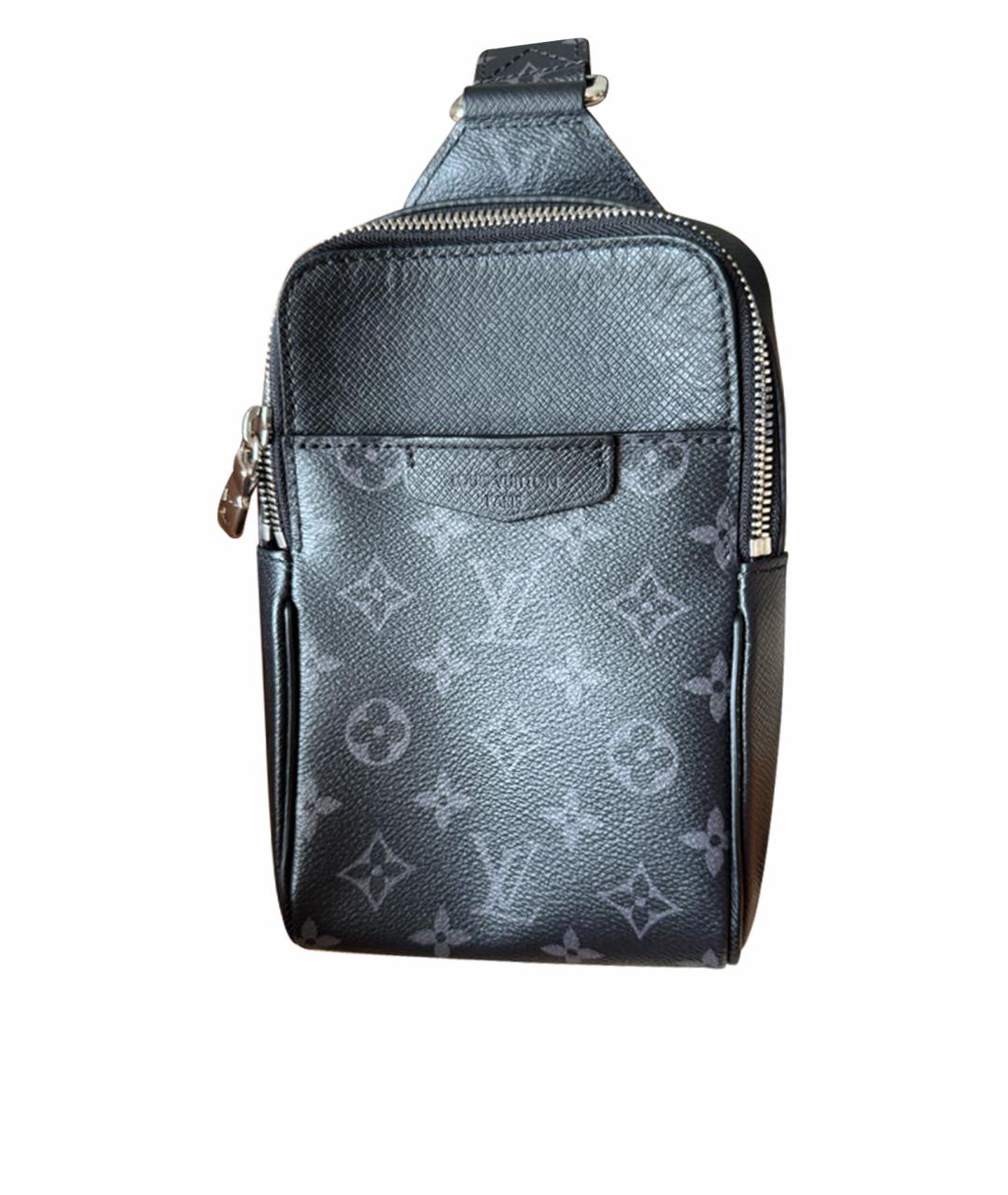 LOUIS VUITTON Черная кожаная сумка на плечо, фото 1