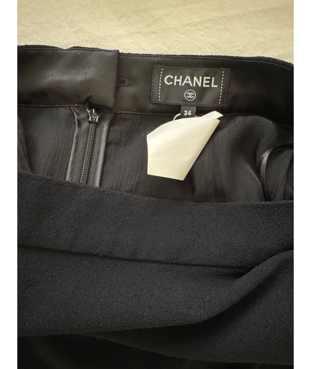 CHANEL Черная шелковая юбка миди, фото 4