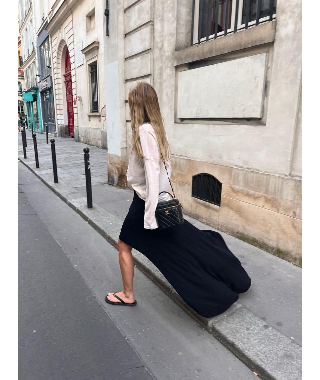CHANEL Черная шелковая юбка миди, фото 7