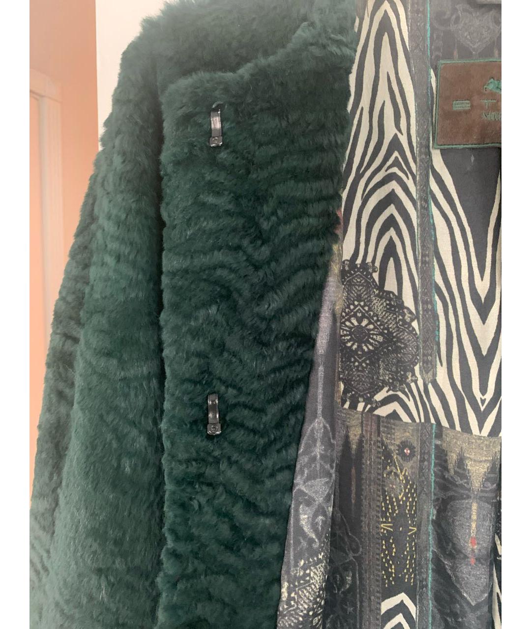 ETRO Зеленая меховая шуба, фото 4