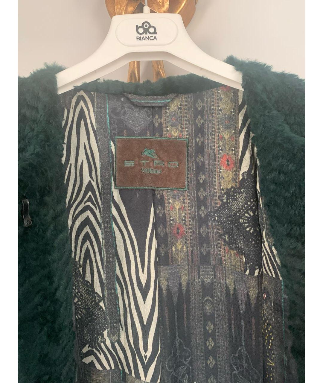 ETRO Зеленая меховая шуба, фото 3
