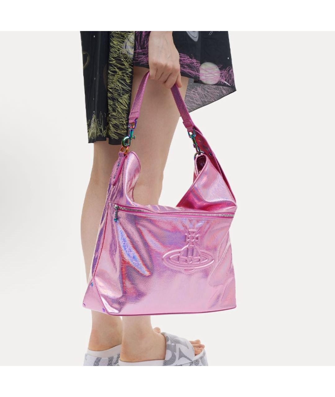 VIVIENNE WESTWOOD Сумка с короткими ручками из лакированной кожи, фото 5