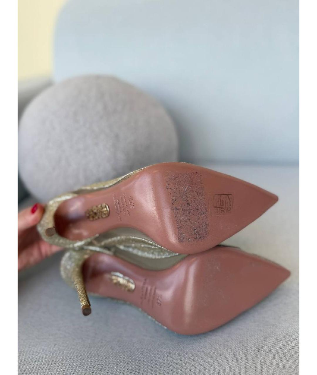 AQUAZZURA Золотые туфли, фото 4