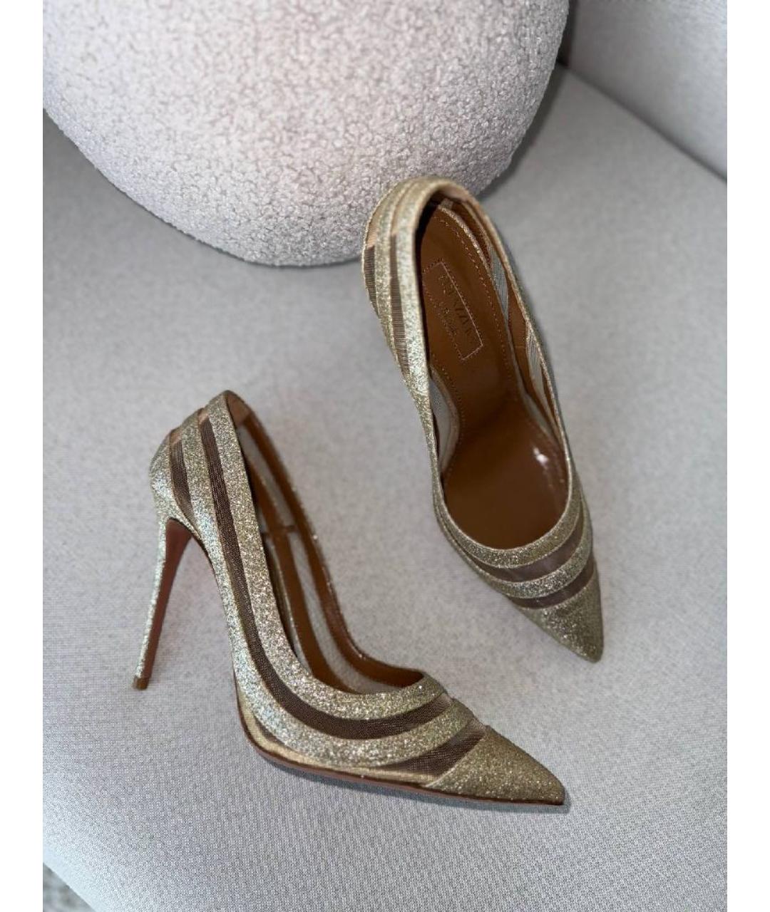 AQUAZZURA Золотые туфли, фото 3