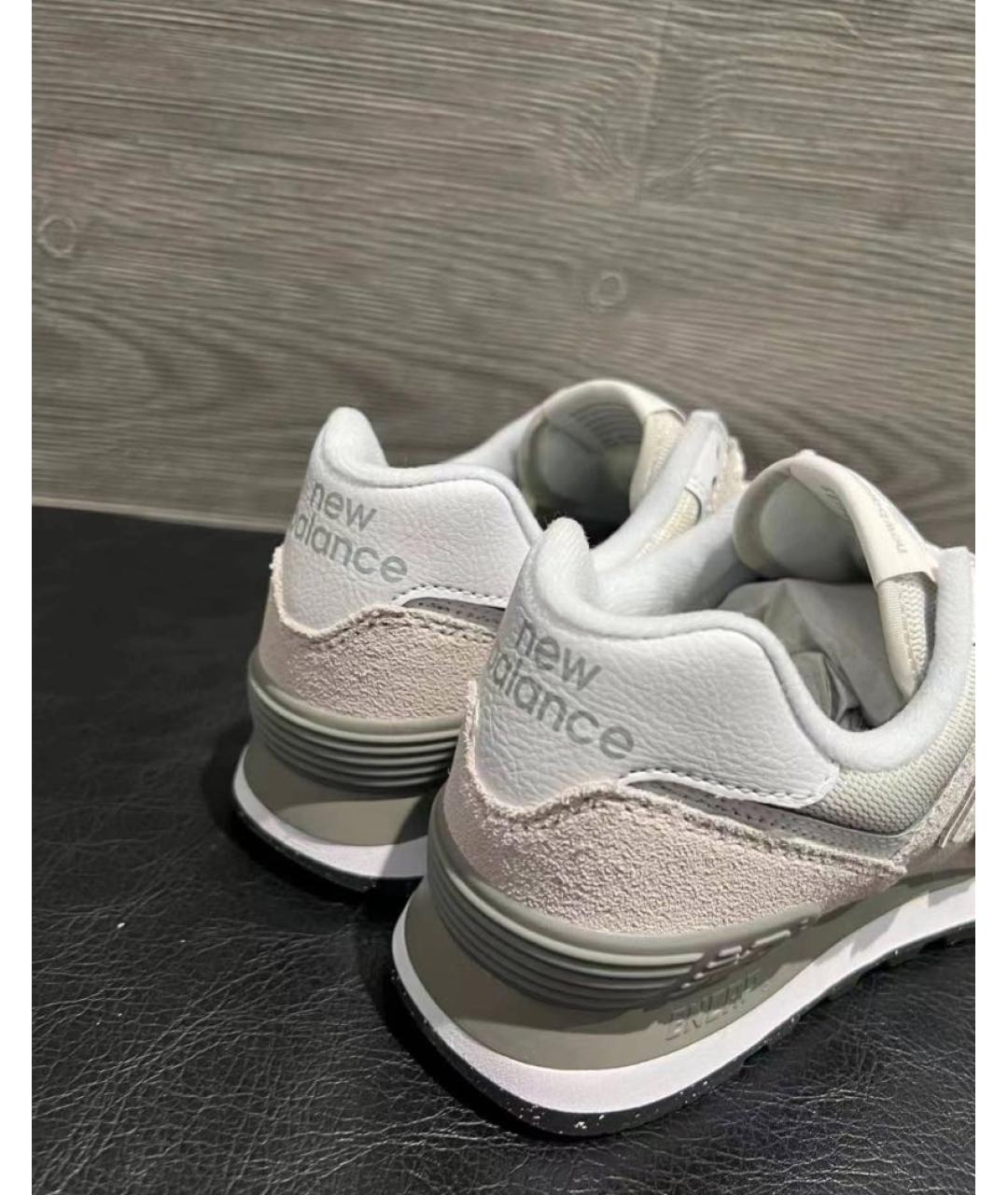 NEW BALANCE Серые замшевые низкие кроссовки / кеды, фото 7
