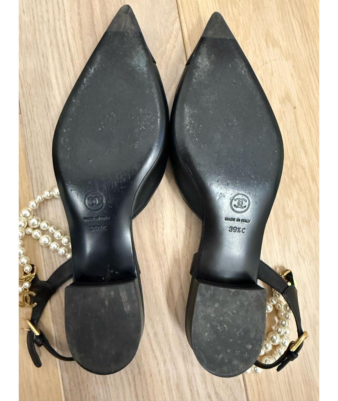 CHANEL Черные кожаные туфли, фото 6
