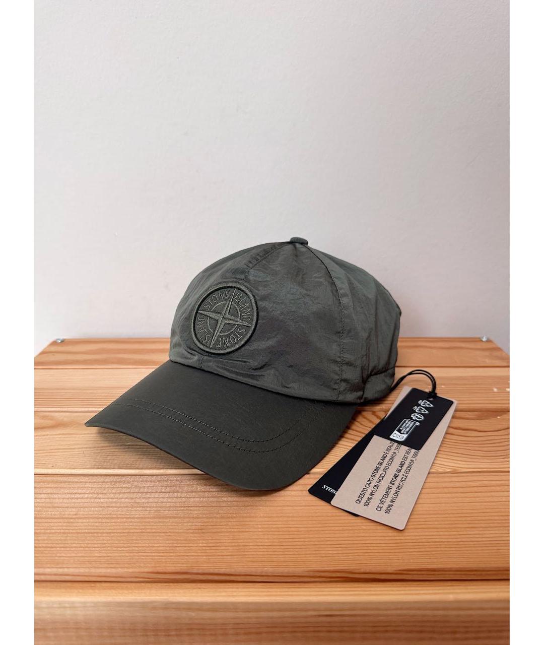 STONE ISLAND Зеленая синтетическая кепка/бейсболка, фото 2