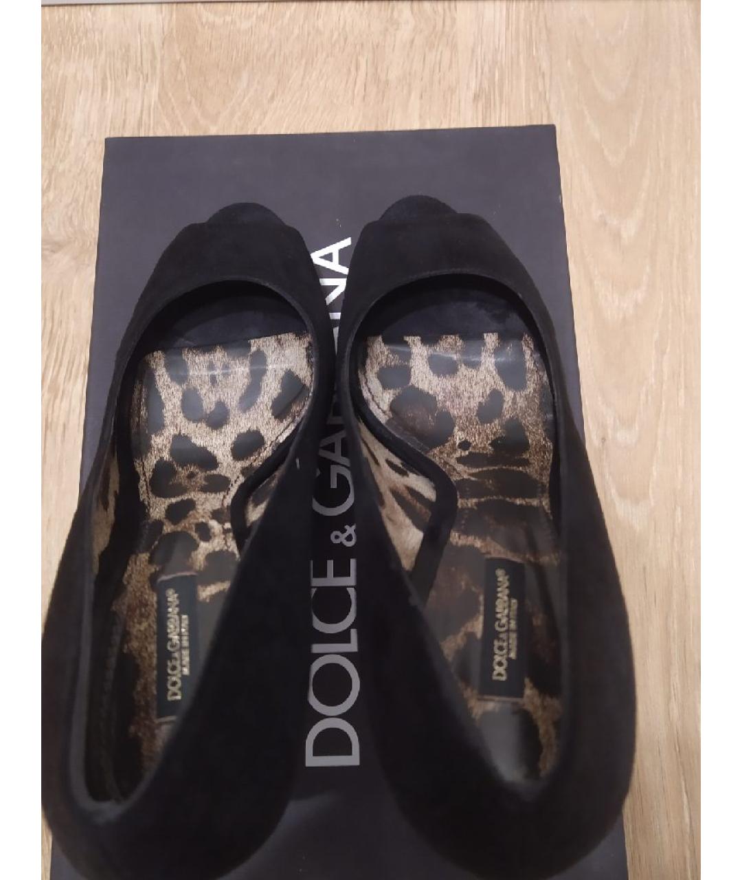 DOLCE&GABBANA Черные замшевые туфли, фото 3