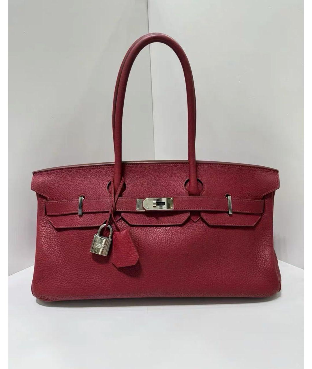 HERMES Бордовая кожаная сумка через плечо, фото 5