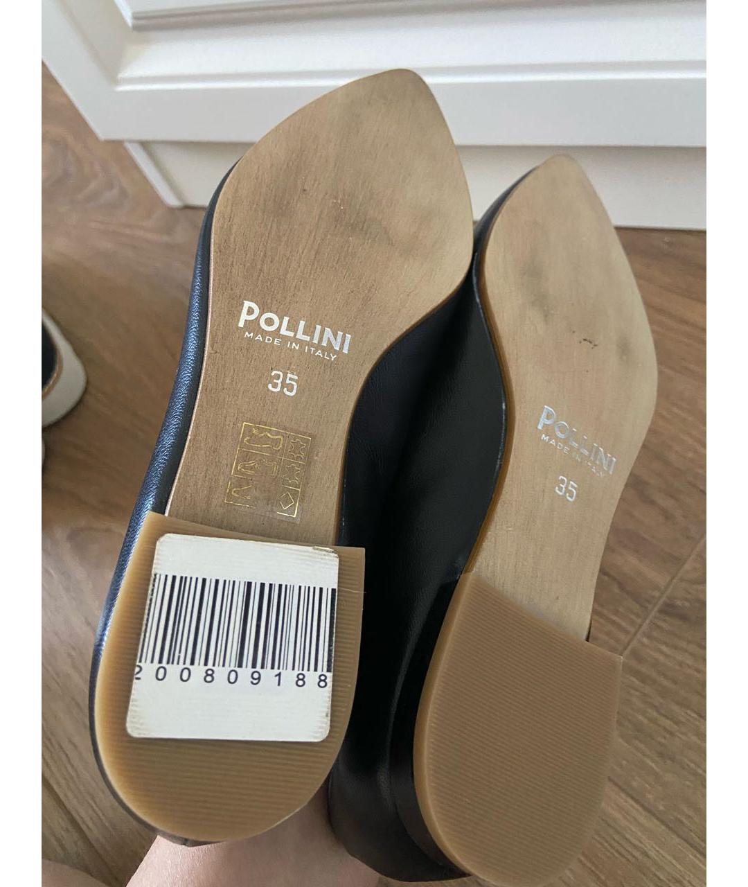 POLLINI Черные кожаные туфли, фото 4