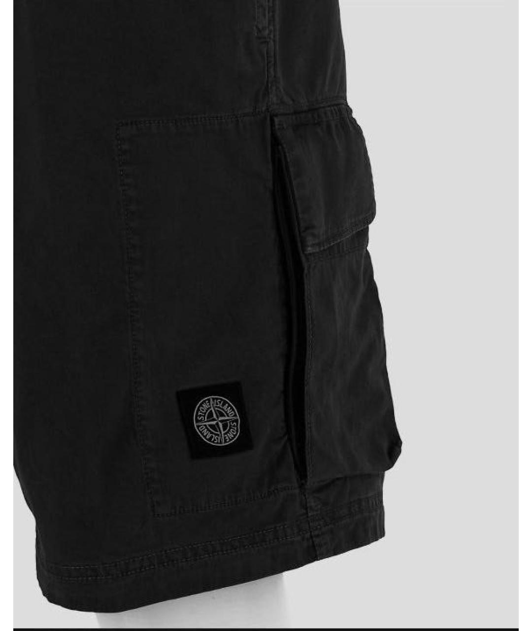 STONE ISLAND Черные шорты, фото 3