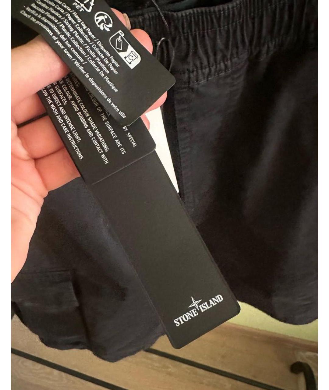 STONE ISLAND Черные шорты, фото 4