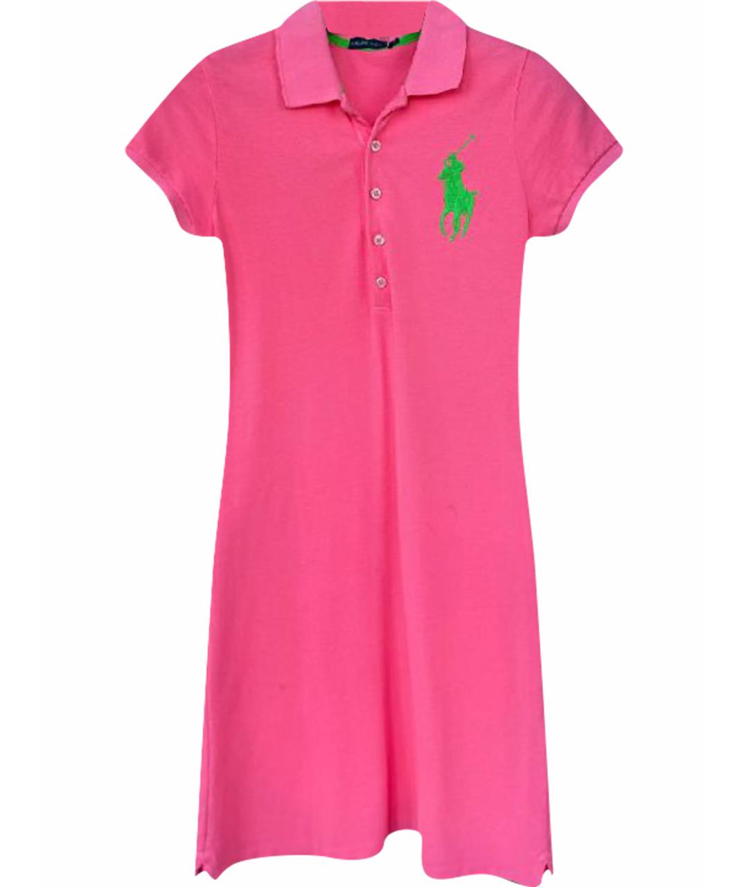 RALPH LAUREN Розовое хлопковое повседневное платье, фото 1