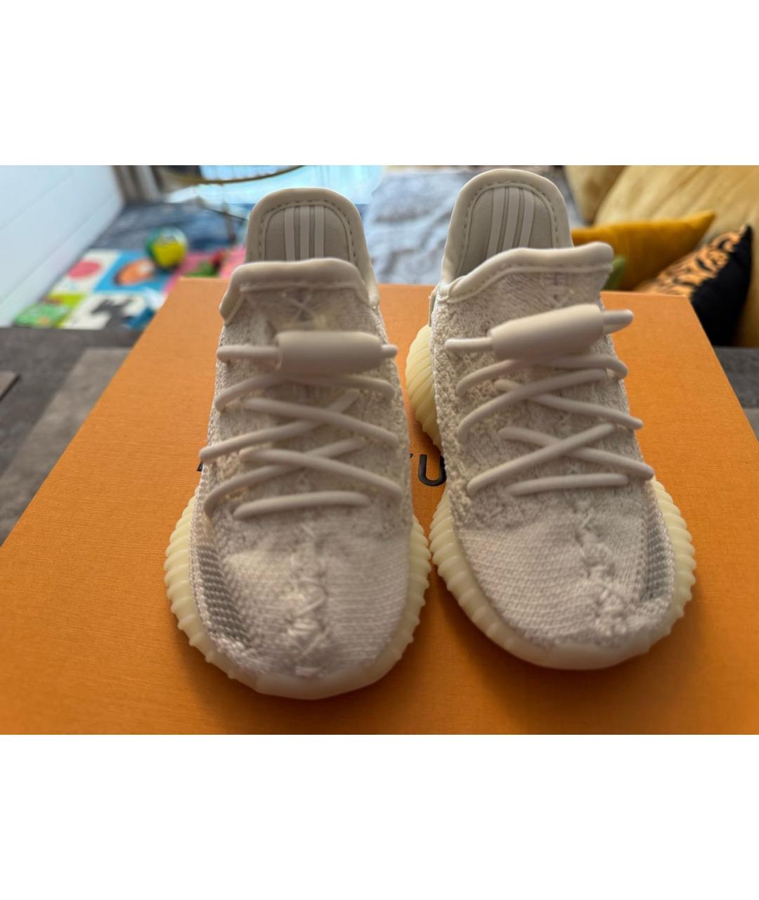 ADIDAS YEEZY Белые текстильные кеды, фото 4