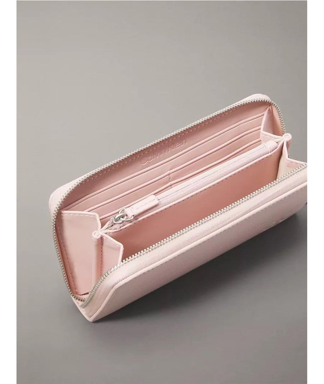 CALVIN KLEIN Розовый полиуретановый кошелек, фото 3