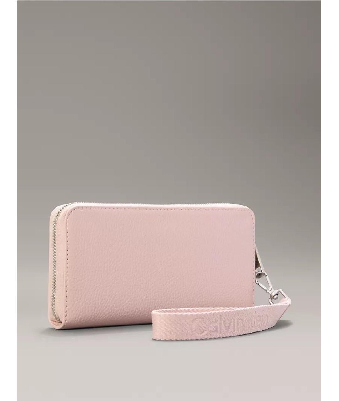 CALVIN KLEIN Розовый полиуретановый кошелек, фото 2