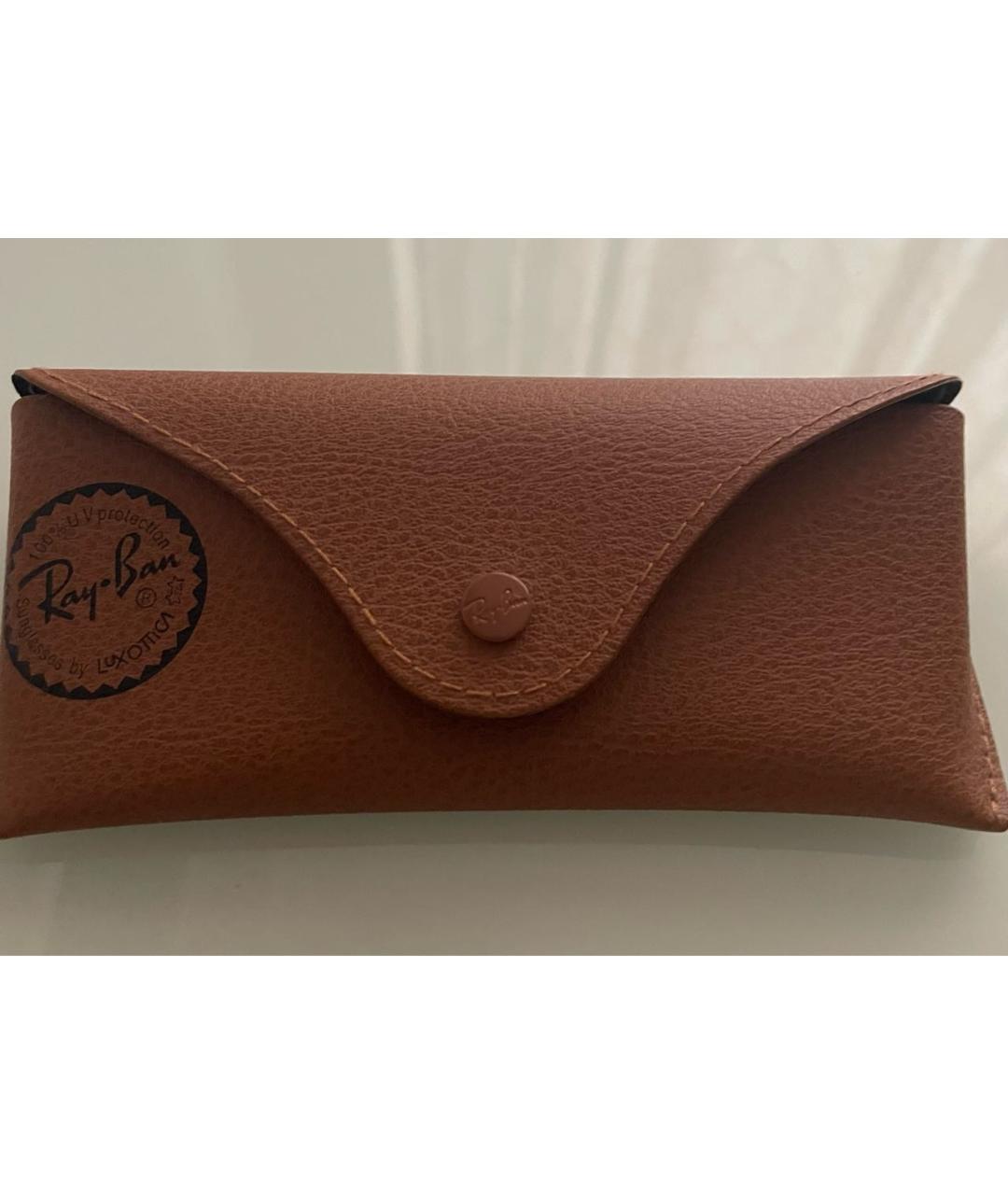 RAY BAN Золотые металлические солнцезащитные очки, фото 4