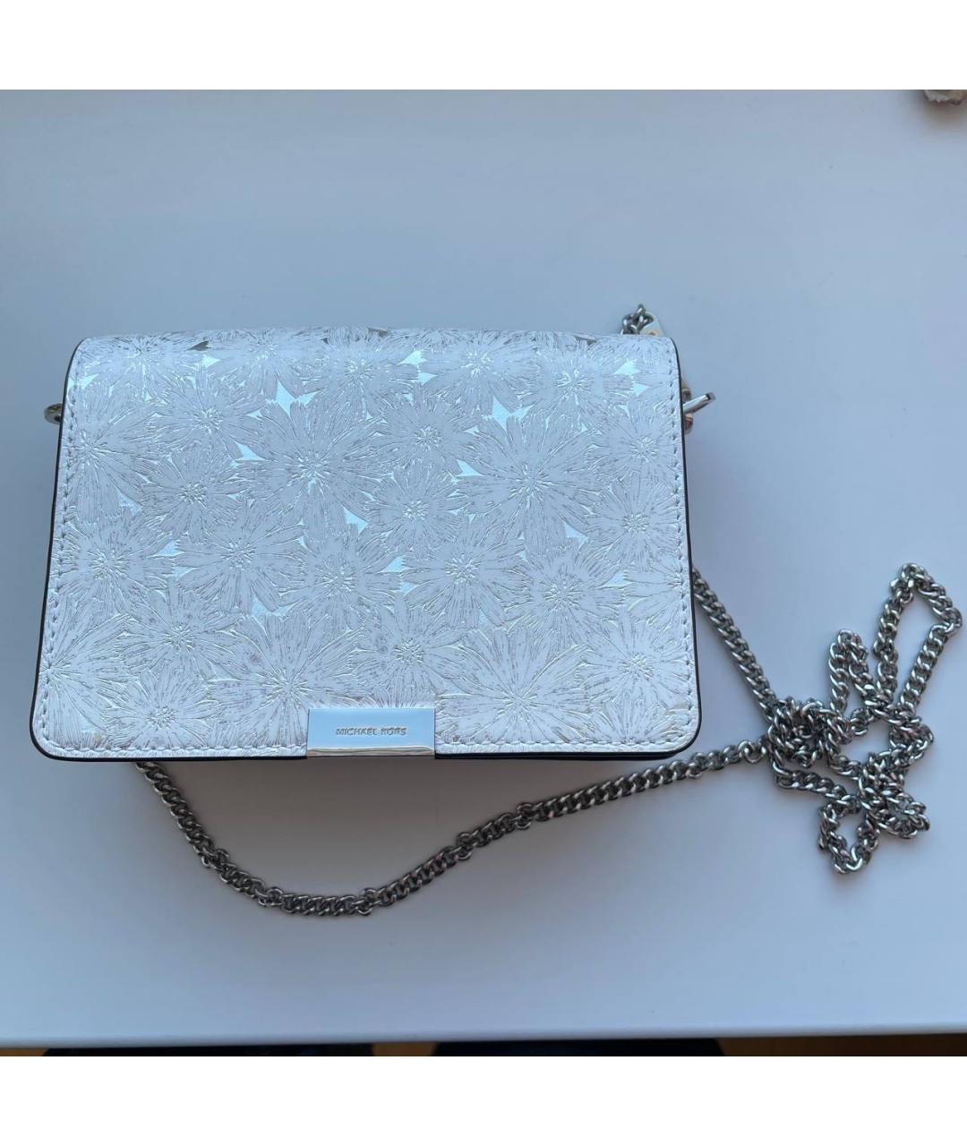 MICHAEL KORS Белая кожаная сумка через плечо, фото 4