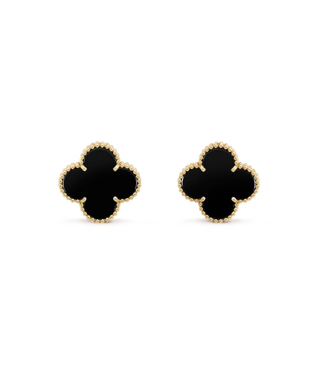 VAN CLEEF & ARPELS Черные серьги из желтого золота, фото 1