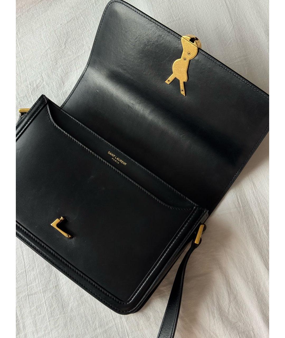 SAINT LAURENT Черная кожаная сумка через плечо, фото 4