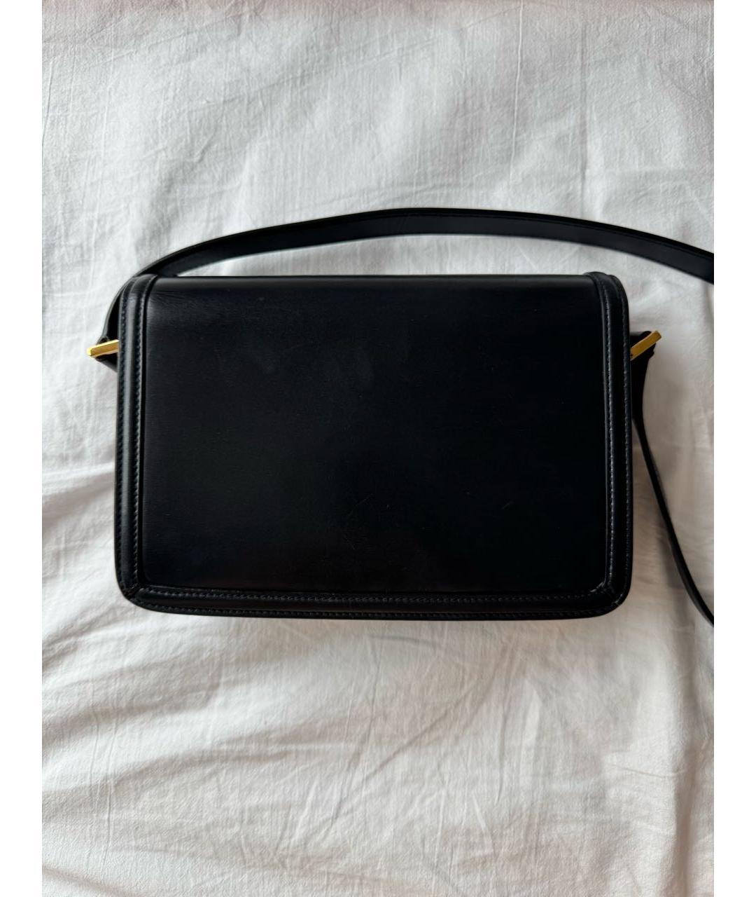 SAINT LAURENT Черная кожаная сумка через плечо, фото 3