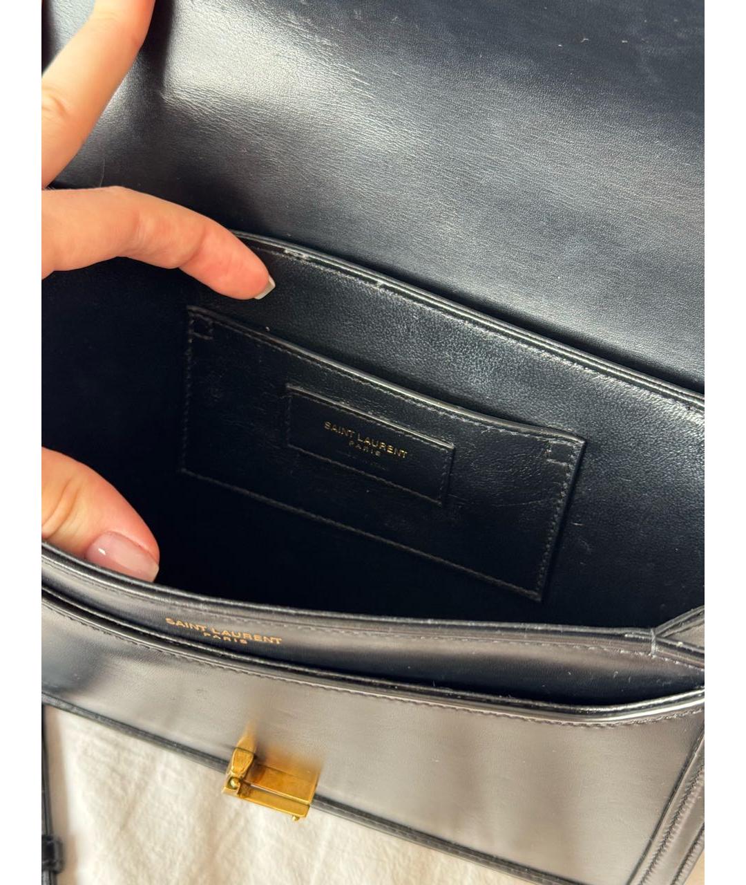SAINT LAURENT Черная кожаная сумка через плечо, фото 7