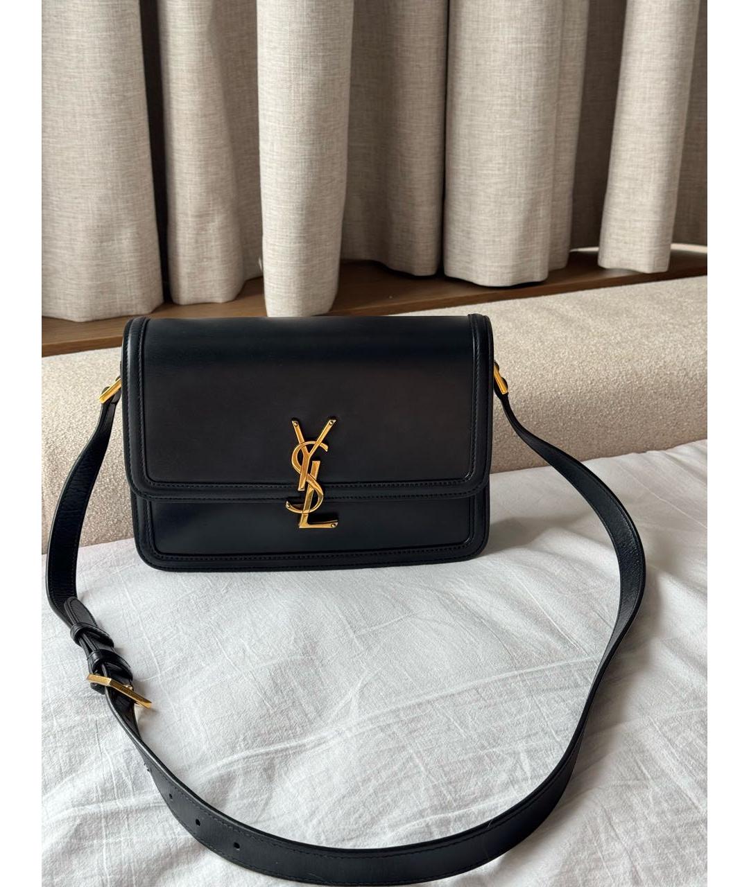 SAINT LAURENT Черная кожаная сумка через плечо, фото 5