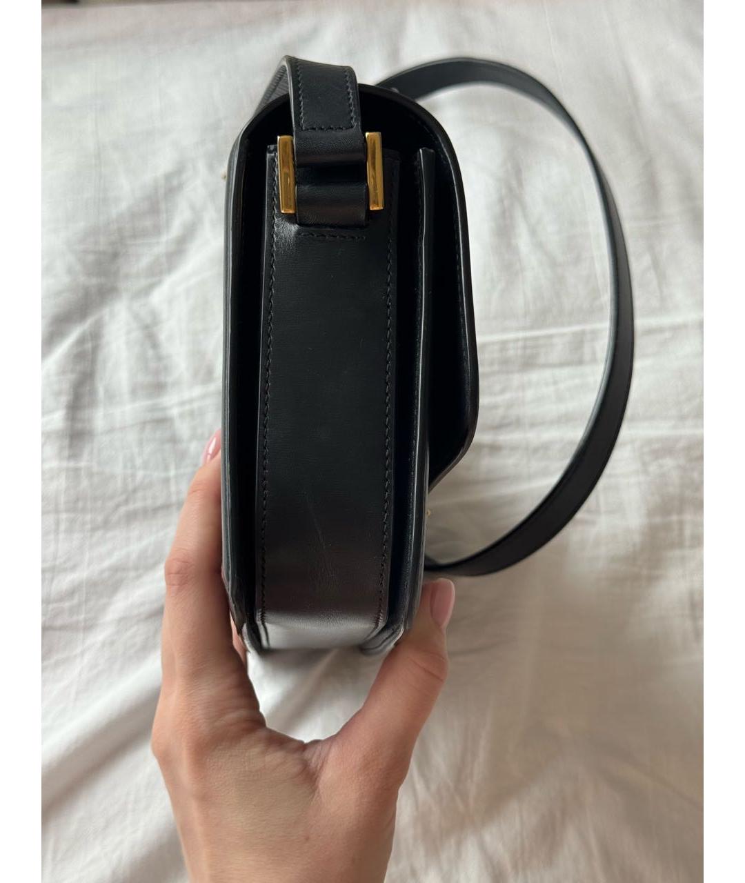 SAINT LAURENT Черная кожаная сумка через плечо, фото 8