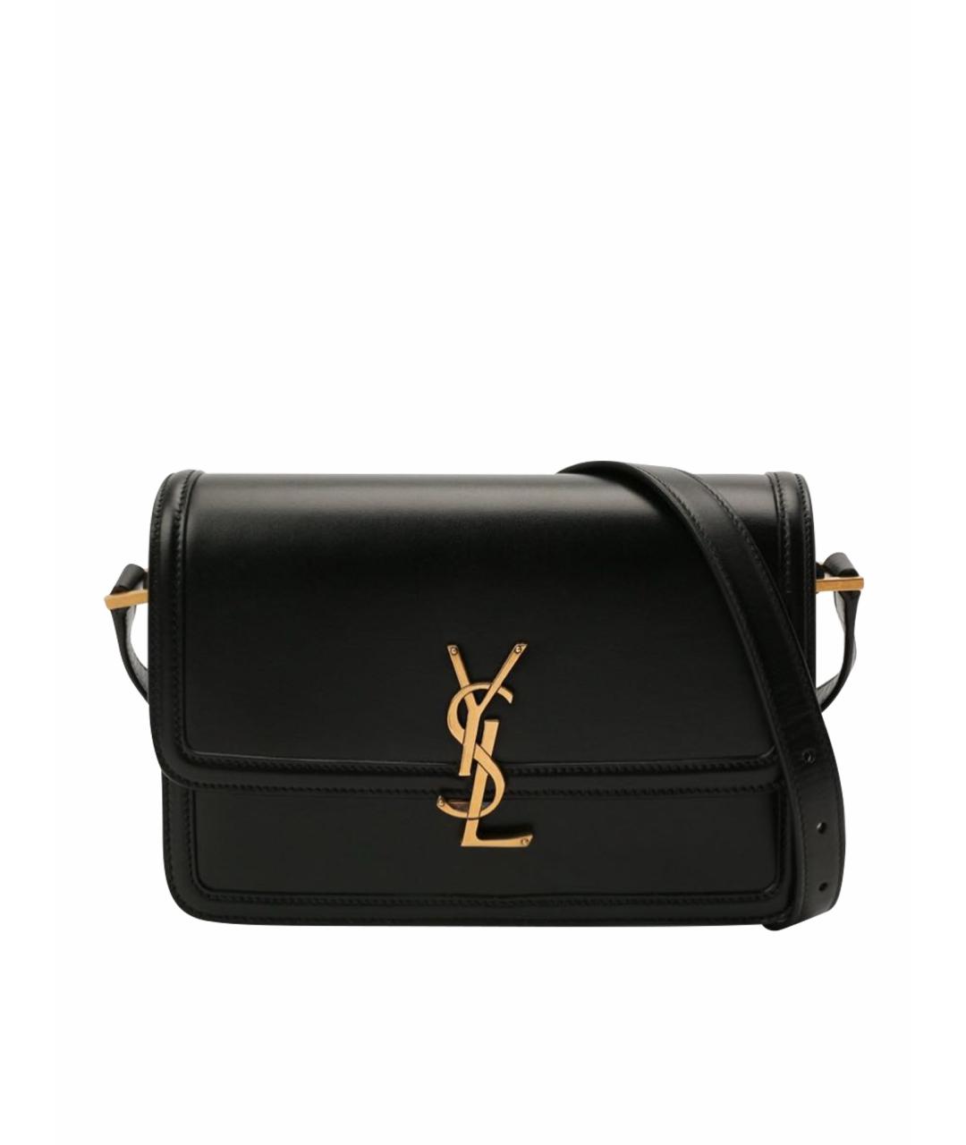 SAINT LAURENT Черная кожаная сумка через плечо, фото 1