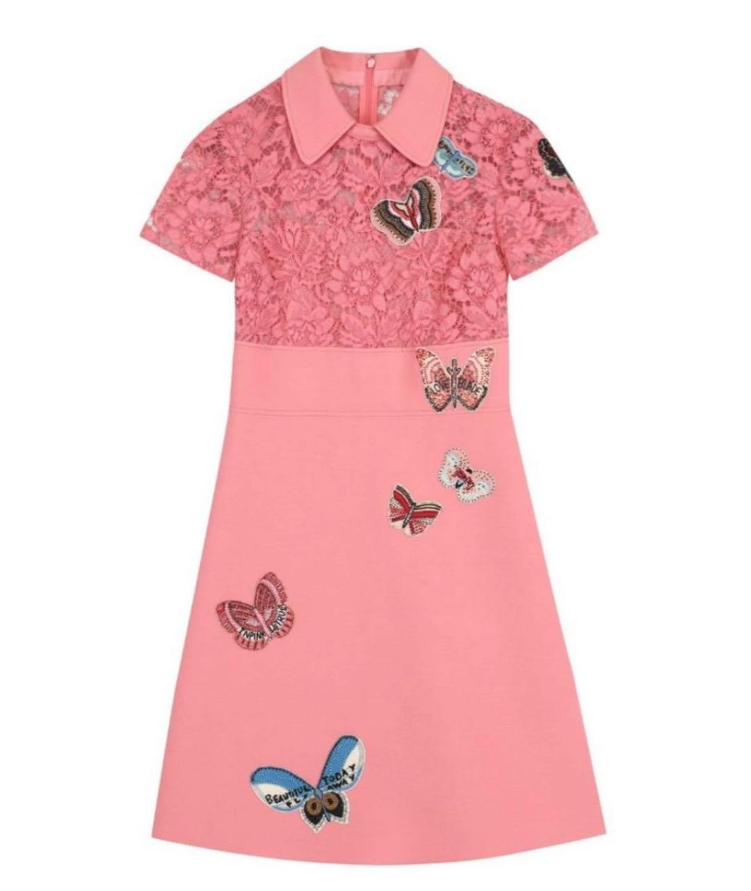 VALENTINO Розовое креповое коктейльное платье, фото 6